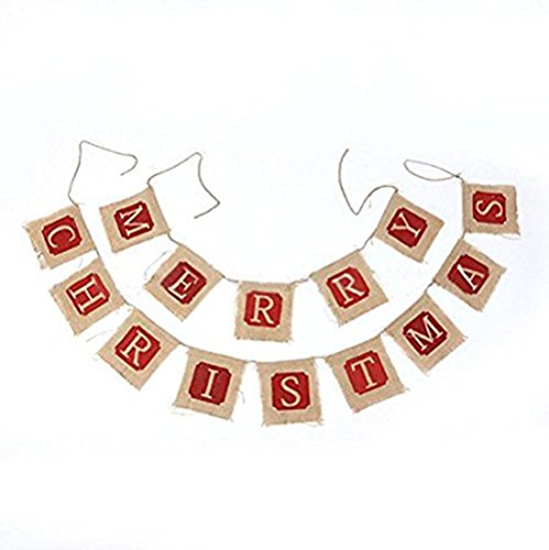 Merry Christmas Burlap Banners Garlands Kit for Holiday Party ...
